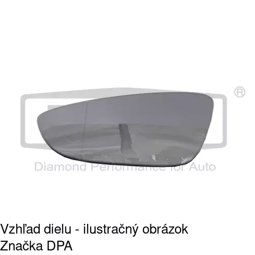 Sklo vonkajšieho zrkadla s držiakom 95D1544M /POLCAR/ - obr. 3