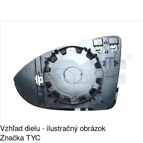 Sklo vonkajšieho zrkadla s držiakom 95D3545M /POLCAR/ - obr. 4