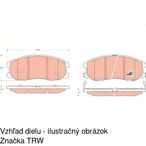Brzdové dosky S70-0240 /POLCAR/ - obr. 2
