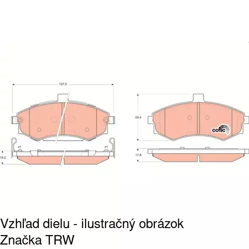 Brzdové dosky S70-0264 /POLCAR/ - obr. 2
