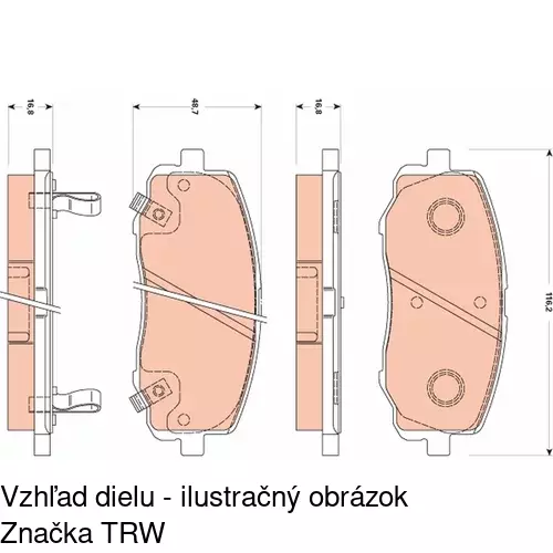 Brzdové dosky S70-0332 /POLCAR/ - obr. 5