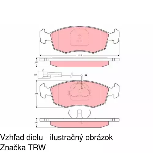 Brzdové dosky S70-0449 /POLCAR/ - obr. 2
