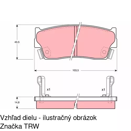 Brzdové dosky S70-0476 /POLCAR/ - obr. 2
