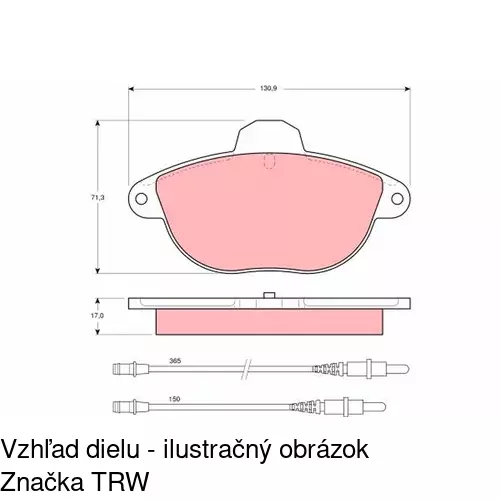 Brzdové dosky S70-0546 /POLCAR/ - obr. 2