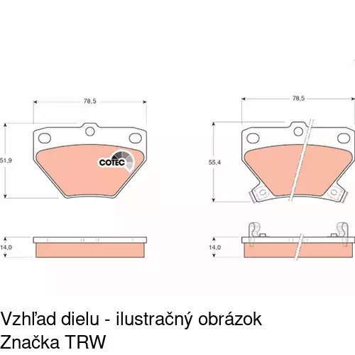 Brzdové dosky S70-1451 /POLCAR/ - obr. 5