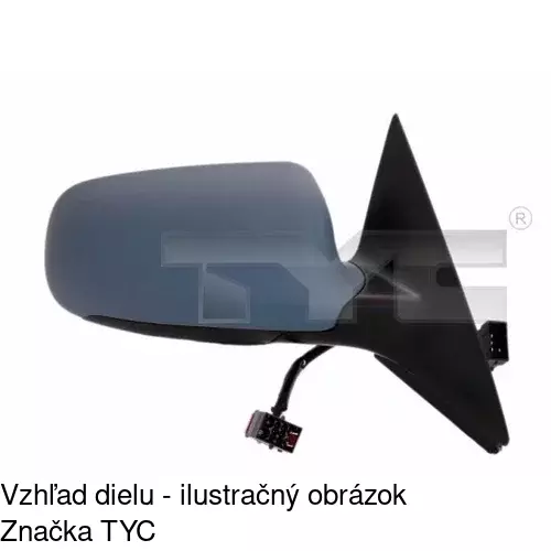 Sklo vonkajšieho zrkadla s držiakom 1327545E /POLCAR/ - obr. 2