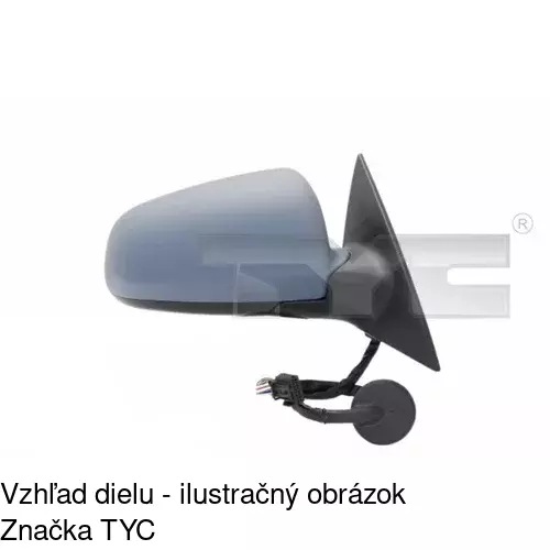 Sklo vonkajšieho zrkadla s držiakom 1334551E /POLCAR/ - obr. 2