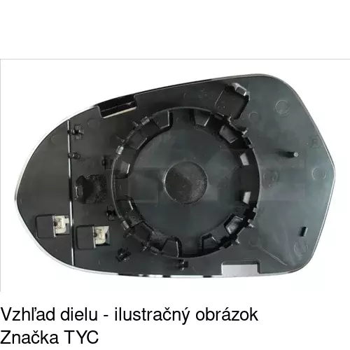 Sklo vonkajšieho zrkadla s držiakom 13E1545M /POLCAR/ - obr. 2