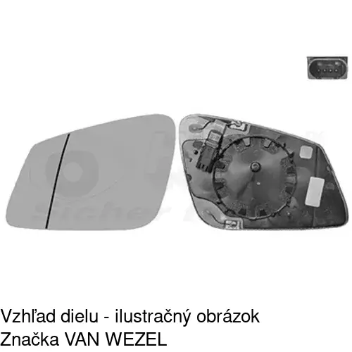 Sklo vonkajšieho zrkadla s držiakom 2025545E /POLCAR/ - obr. 3
