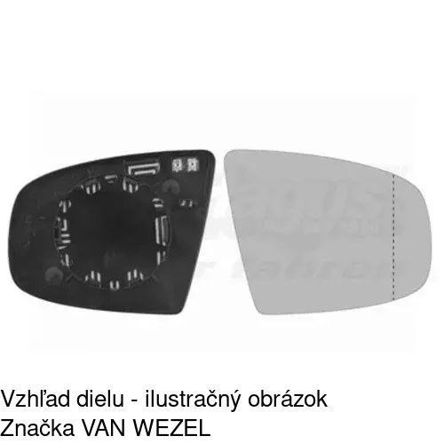 Sklo vonkajšieho zrkadla s držiakom 2051556M /POLCAR/ - obr. 3