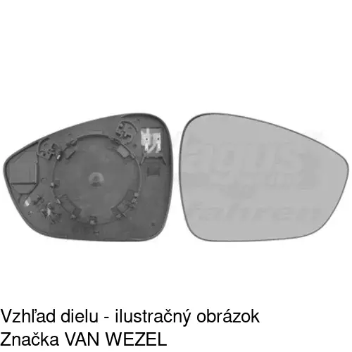 Sklo vonkajšieho zrkadla s držiakom 2334554E /POLCAR/ - obr. 4
