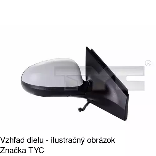 Sklo vonkajšieho zrkadla s držiakom 3031555E /POLCAR/