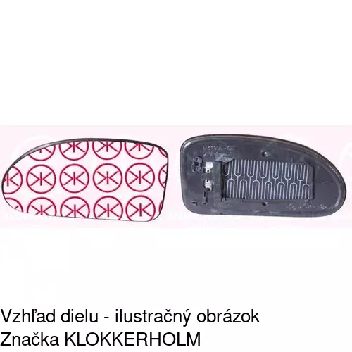 Sklo vonkajšieho zrkadla s držiakom 3201544M /POLCAR/ - obr. 4