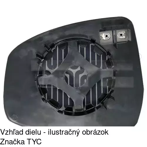 Sklo vonkajšieho zrkadla s držiakom 3205552M /POLCAR/ - obr. 3