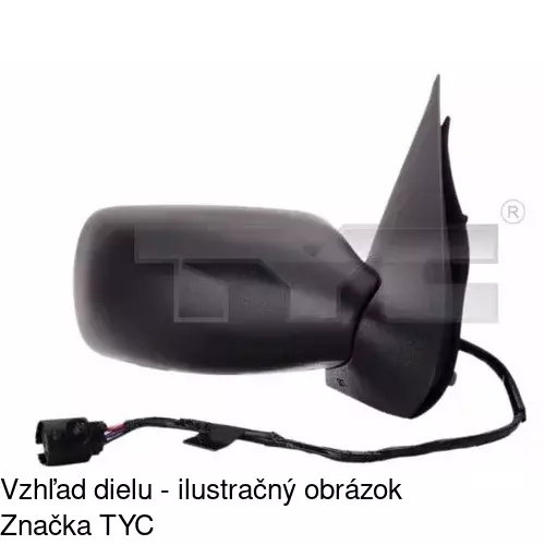 Sklo vonkajšieho zrkadla s držiakom 3207545M /POLCAR/ - obr. 2