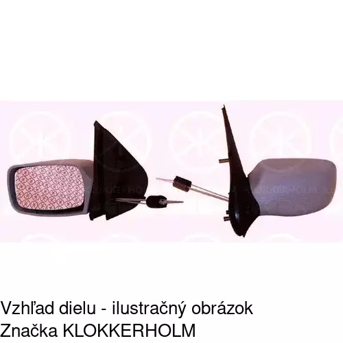 Sklo vonkajšieho zrkadla s držiakom 320955-E /POLCAR/ - obr. 1