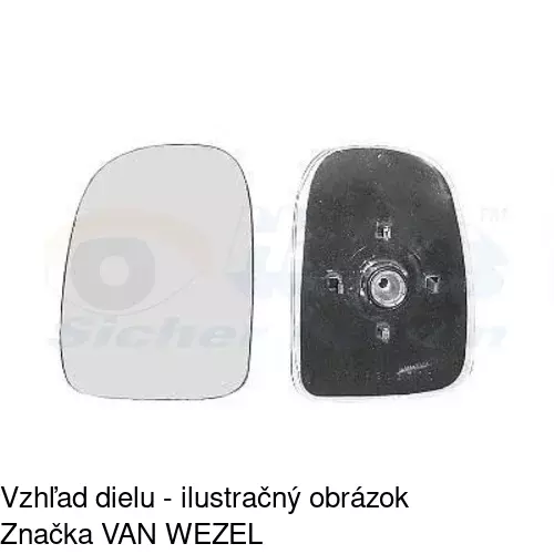 Sklo vonkajšieho zrkadla s držiakom 3246543E /POLCAR/ - obr. 3