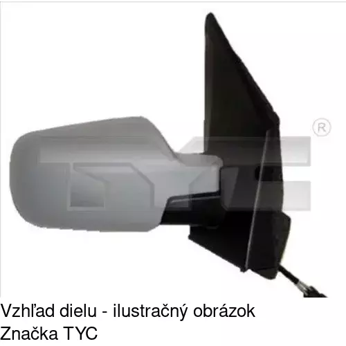 Sklo vonkajšieho zrkadla s držiakom 3257541M /POLCAR/ - obr. 5