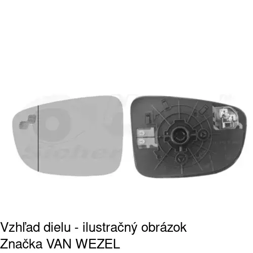 Sklo vonkajšieho zrkadla s držiakom 45D1546M /POLCAR/ - obr. 4