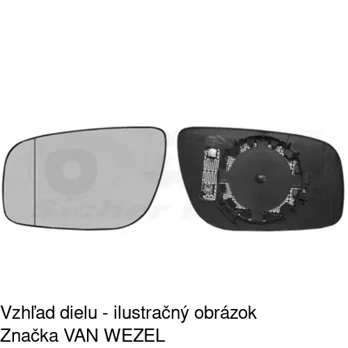 Sklo vonkajšieho zrkadla s držiakom 5017542E /POLCAR/ - obr. 5