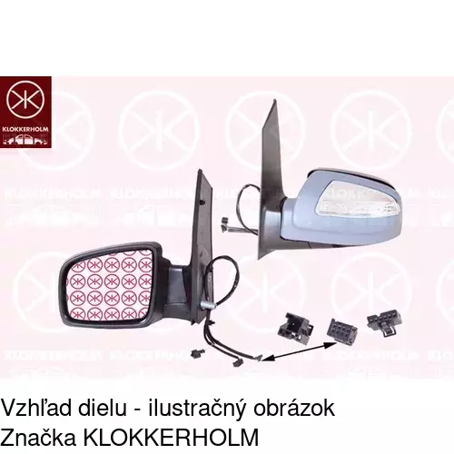 Sklo vonkajšieho zrkadla s držiakom 50N1544M /POLCAR/ - obr. 3