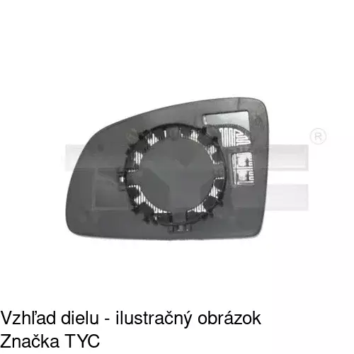 Sklo vonkajšieho zrkadla s držiakom 5559544M /POLCAR/ - obr. 2