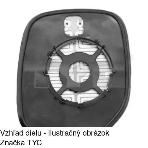 Sklo vonkajšieho zrkadla s držiakom 5790556M /POLCAR/ - obr. 1