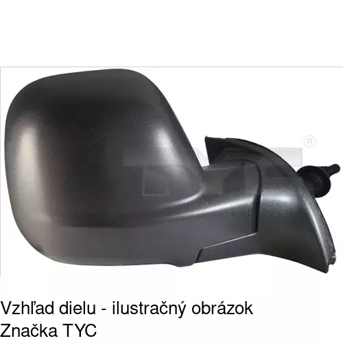 Sklo vonkajšieho zrkadla s držiakom 57U1545E /POLCAR/ - obr. 3