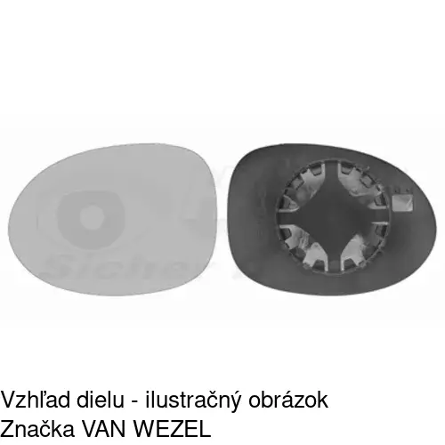 Sklo vonkajšieho zrkadla s držiakom 6004545E /POLCAR/ - obr. 4
