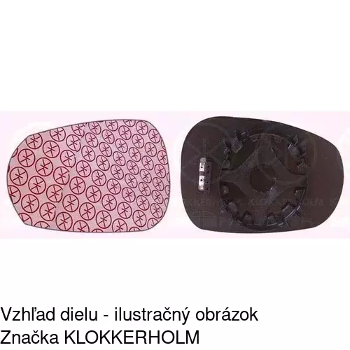 Sklo vonkajšieho zrkadla s držiakom 6007555M /POLCAR/ - obr. 2