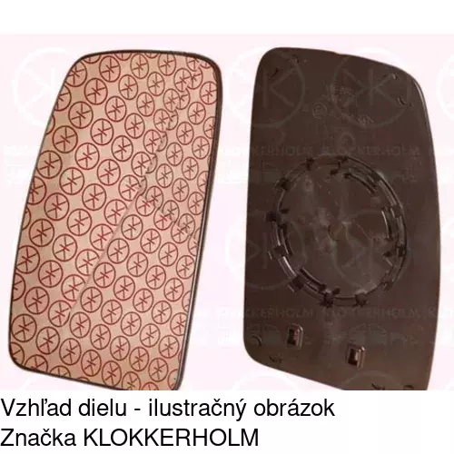 Sklo vonkajšieho zrkadla s držiakom 6042544E /POLCAR/ - obr. 2