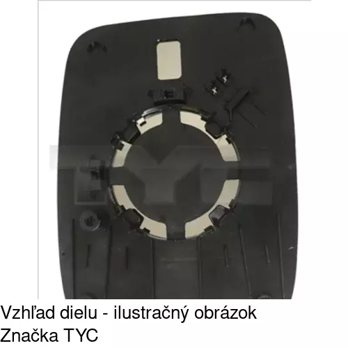 Sklo vonkajšieho zrkadla s držiakom 60N2544M /POLCAR/ - obr. 1