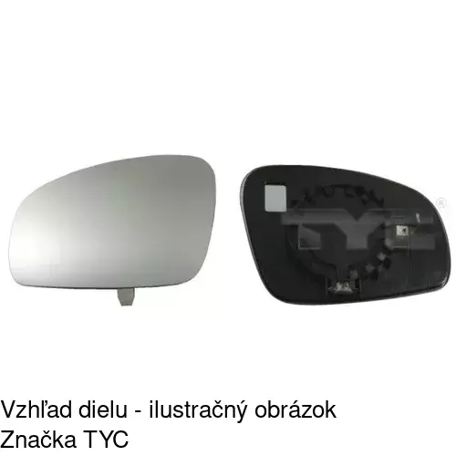 Sklo vonkajšieho zrkadla s držiakom 6915545M /POLCAR/ - obr. 3