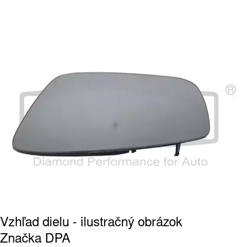 Sklo vonkajšieho zrkadla s držiakom 69B1545M /POLCAR/ - obr. 1