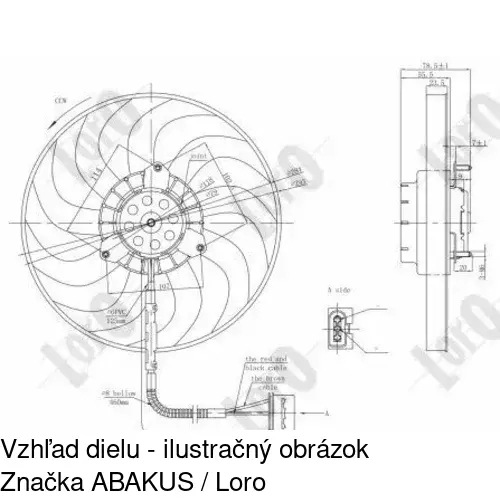 Ventilátor bez krytu / podpery 954123U6 /POLCAR/ - obr. 4
