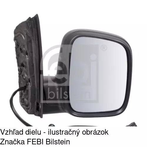 Sklo vonkajšieho zrkadla s držiakom 9568558M /POLCAR/ - obr. 1