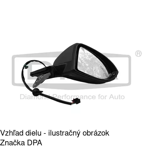 Sklo vonkajšieho zrkadla s držiakom 95C2555M /POLCAR/ - obr. 4
