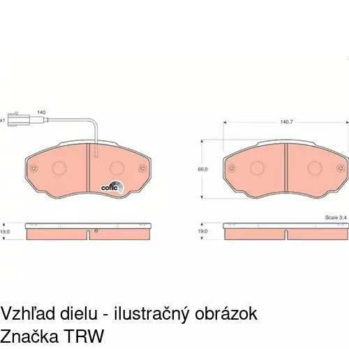 Brzdové dosky S70-0039 /POLCAR/ - obr. 3
