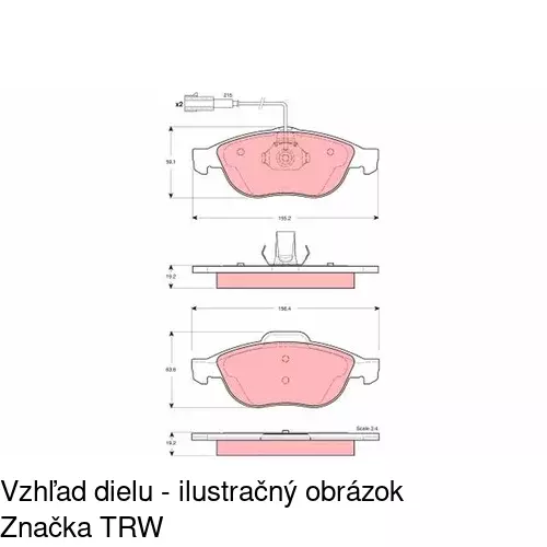 Brzdové dosky S70-0051 /POLCAR/ - obr. 2