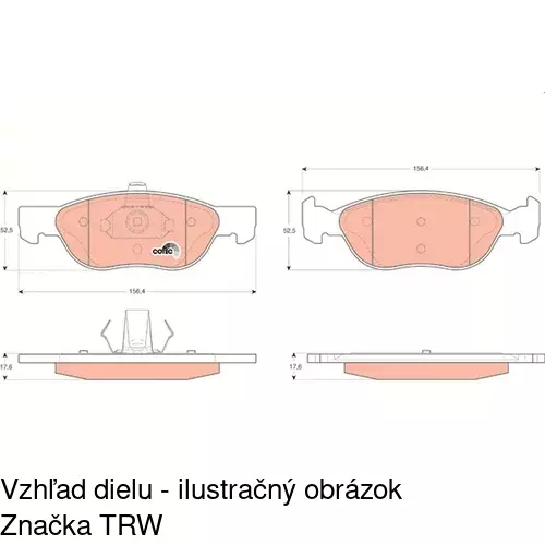 Brzdové dosky S70-0121 /POLCAR/ - obr. 2