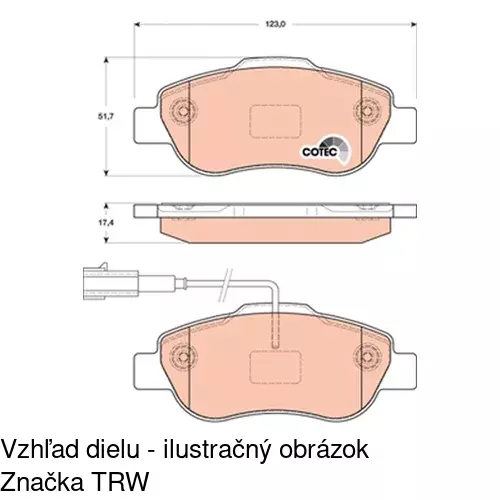 Brzdové dosky S70-0145 /POLCAR/ - obr. 4