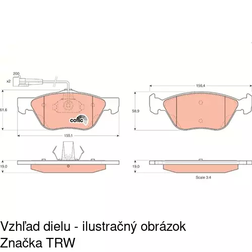 Brzdové dosky S70-0205 /POLCAR/ - obr. 3