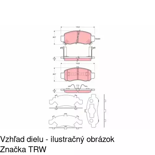 Brzdové dosky S70-0211 /POLCAR/ - obr. 2