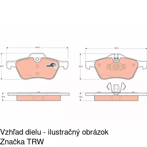 Brzdové dosky S70-0254 /POLCAR/ - obr. 1