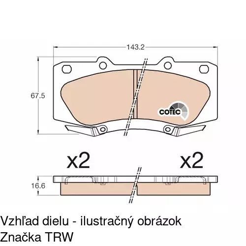 Brzdové dosky S70-0263 /POLCAR/ - obr. 1