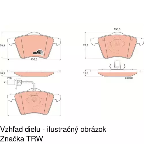 Brzdové dosky S70-0289 /POLCAR/ - obr. 1