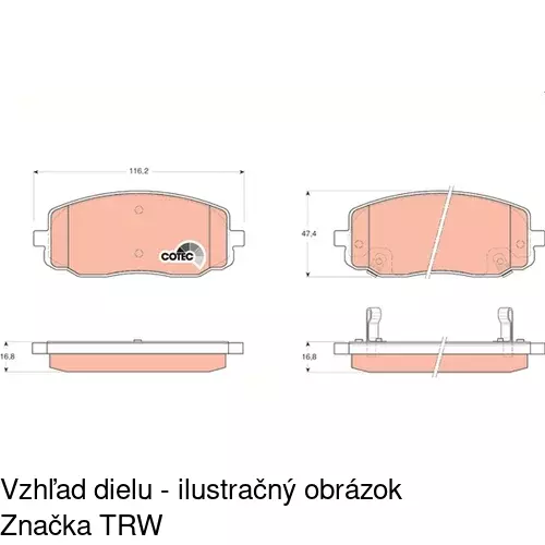 Brzdové dosky S70-0332 /POLCAR/ - obr. 3