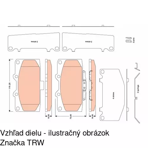 Brzdové dosky S70-0469 /POLCAR/ - obr. 1