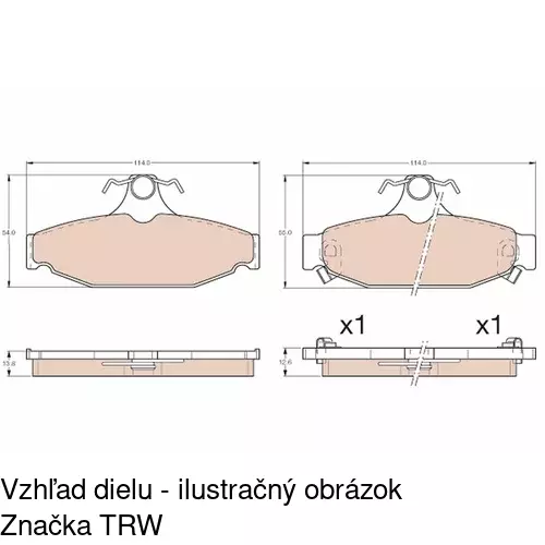 Brzdové dosky S70-1357 /POLCAR/ - obr. 1