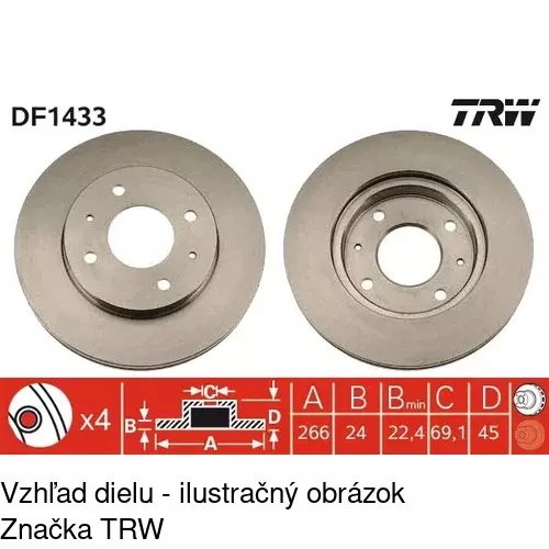 Brzdový kotúč POLCAR S71-0021